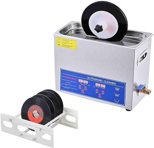 CFDZCP Ultrasonic Record Cleaner ，6L Ultrasonic Vinyl Cleaner For 7-12 Inch Records Ultrasonic Cleaning Machine， 180W With Drying Rack For Home Store