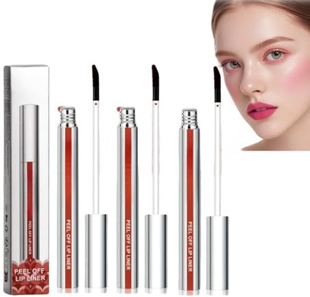3 Colors Peel Off Lip Liner Stain,Peel Off Lip Liner Stain,Lip Lin-er Stain Peel Off,Waterproof Long Lasting Pe-el Off Lipstick,Li-p S-tain Peel Off,Lipsticks for Women Long Lasting,Plumping Lip Gloss