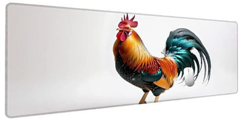 Alfombrilla Ratón XXL 800x300mm Animal Alfombrilla Gaming Pollo, Mouse Pad Tapete Escritorio Protector Bordes Cosidos Base de Goma Antideslizante, Alfombrilla Raton Mouse Pad Gaming Regalos Hombre I-6