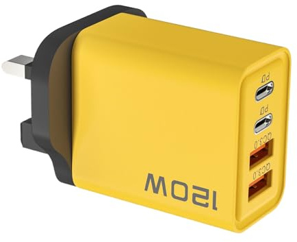 Adaptador de carga – Cargador multi-USB, fuente de alimentación compacta, cargador de 4 puertos para viajes, gadgets, tabletas, smartphones, uso familiar, enchufe de pared, accesorios electrónicos