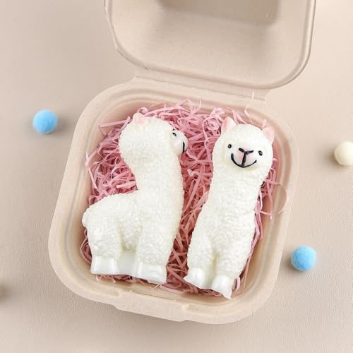 Anboor Alpaka-Squishies-Spielzeug 2er-Pack - 9 cm süße, weiche Lama-Schaf-Squeeze-Sensorikspielzeuge zur Stressbewältigung, Kawaii Partygeschenke für Kinder und Erwachsene​​
