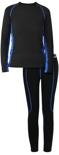Ruisita Thermounterwäsche Kinder Skiunterwäsche Set Sport Funktionsunterwäsche Jungen mädchen Atmungsaktiv Fussball Thermo Unterwäsche Winter Sportunterwäsche Warme Thermohose und Thermoshirt