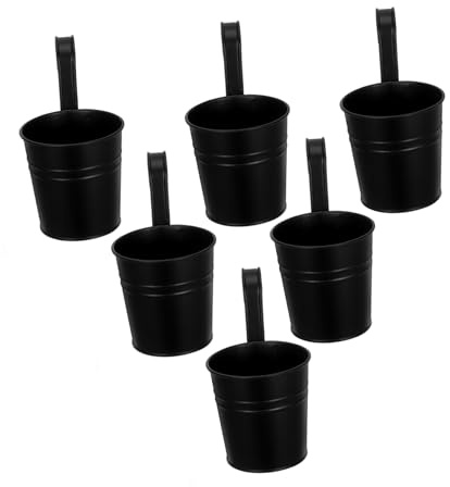 UPKOCH 6pezzi Vaso Da Fiori Sospeso in Ferro Piccole Fioriere Sospese Per Balconi e Recinzioni Portavaso Da Appendere Retrò