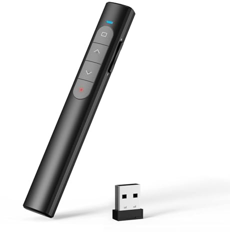 elzle Télécommande de présentation, Clicker de présentation sans Fil, télécommande PowerPoint 2,4 GHz avec récepteur USB, hyperlien & contrôle du Volume pour Mac, PC, Ordinateur Portable