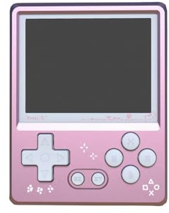 GKD Pixel 2 Pink Color Metal Retro Game Console Portable Mini Pocket Handheld, 2.4-inch IPS Screen Preinstalled with 64GB TF Card 1800mAh Battery