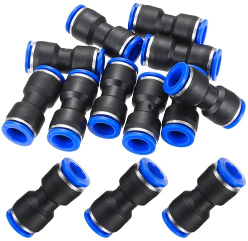 20 Stück Pneumatik Steckverbinder, Gerade Schlauchverbinder 10mm auf 10mm Pneumatische Fittings Push In Schnellkupplung, Schnellsteckverbinder Druckluftwerkzeuge für Luft Druckluftschlauch