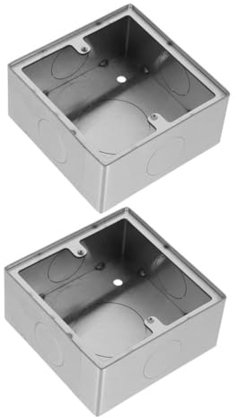 Verdeckte Steckdosenbox Edelstahl Silber 2 Stück Feuerfest | Abzweigkasten Ip65, Elektrische Montagekästen, Steckdosen Anschlussdose für Wandinstallation