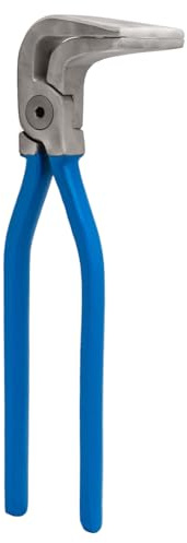 Südmetall - Profi Alu-K Falzzange gebogen 90° - Blechzange: 60mm Breite, 270 mm Länge, 54 mm Einstecktiefe - Biegezange für Metall-Dächer - Blechbiegezange mit rutschfestem Griff für Blechdach