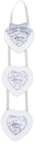 DOITOOL Juego de marcos de fotos de pared triple para colgar con lazo en forma de corazón, colgante de 4 pulgadas, marco de fotos múltiple para decoración del hogar