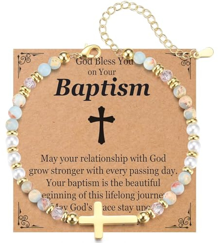 EPVIDO Baptism Gifts for Girls Cross Bracelet for Teen Girls Christian Religious Women Jewelry Easter Stocking Stuffers