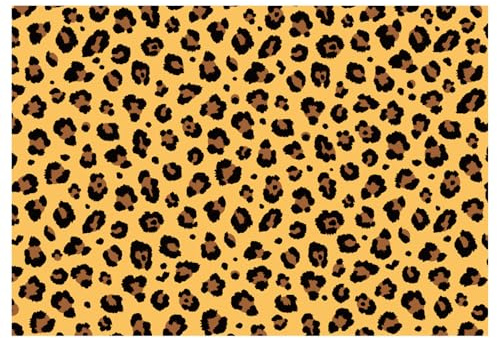 Decorazioni Torte Commestibili Quadrate, 28x19,4cm Topper Commestibili Feste Stampa Leopardata in Materiale Carta di Riso Glutinoso per Torta Quadrata da 21,08x29,72cm o Più Grande