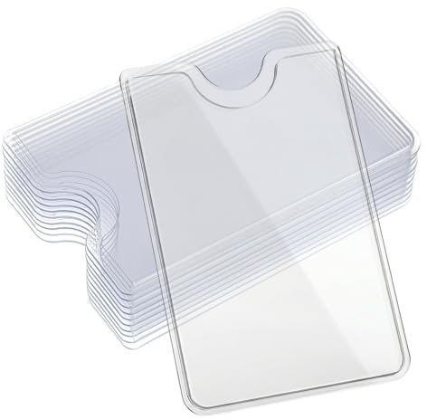 Abeillo 10 STK Transparente Kartenhülle Hartplastik - Robuste Kreditkartenhülle 91x59mm mit Daumenausschnitt, Schutzhülle für EC-Karte Bankkarten Ausweis in Geldbörse