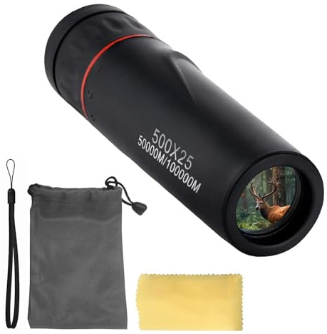 Bärbart teleskop - 500 x 25 bärbart HD-teleskop | Monokulär utomhusutrustning, för camping, vandring, resor, fågelskådning, sportevenemang, sevärdheter, vuxna, män