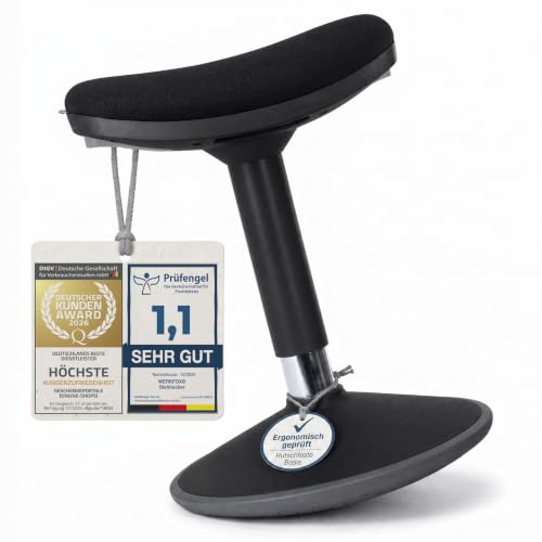 Werkfox® Ergonomisk Ståpall höjdjusterbar – Gungpall för Skrivbord