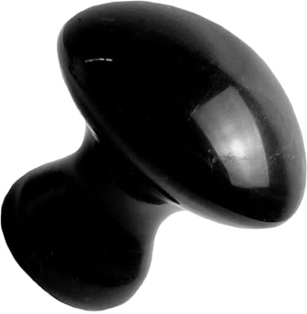 CLISPEED Pietra Massaggiante Superficie Liscia a Forma di Fungo per Viso in Jade Nera per Massaggio Faciale e Nutrimento della Pelle