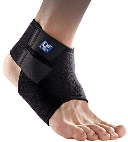 LP Support 768-KM atmungsaktive Neopren Knöchelbandage - Kompression Fußgelenkbandage-Sprunggelenk, Größe:XL, Farbe:1 x schwarz