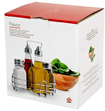 Home Oliera 4 Pezzi in Vetro Stand