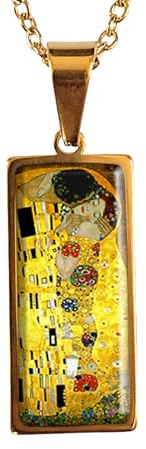 Collier Le Baiser peinture Gustav Klimt art cabochon bijou fantaisie