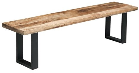 Riess Ambiente Design Sitzbank Iron Craft 170cm Mangoholz Eisen Industrial Design Küchenbank Holzbank Bank