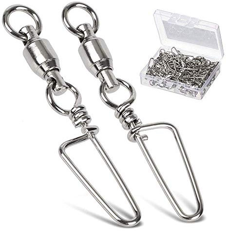 9Tong Kugellager Wirbel mit Coastlock Snap, Edelstahl geschweißter Ring für Angeln Salzwasser Standard 25pcs 18lbs
