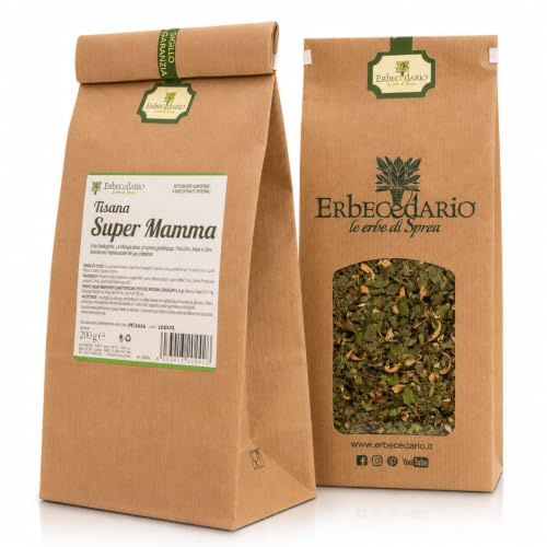 Tisana super Mamma con galega e finocchio 200g, allevia coliche e gonfiore | Tisana allattamento naturale favorisce la produzione di latte materno, idea regalo mamma - Made in Italy