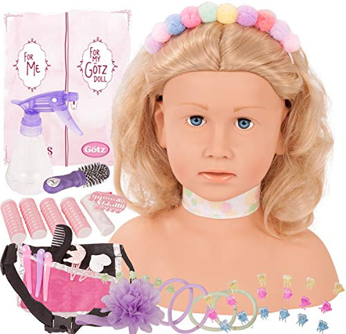 Götz 1992156 Haarwerk X Snails Edition mit blonden Haaren, blauen Augen – 28 cm hoher Frisierkopf – Schminkkopf in 59 teiligen Set – geeignet für Mädchen ab 3 Jahren