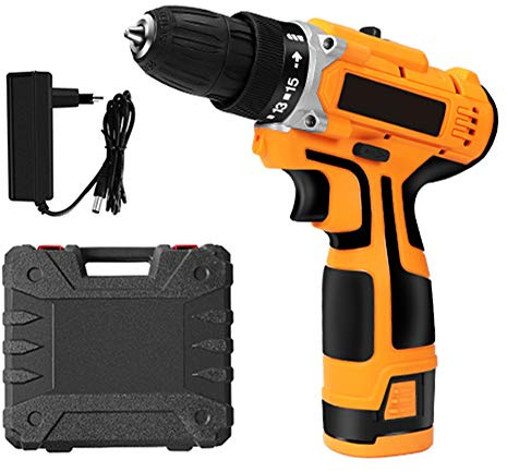 POOPFIY 16,8V-MAX MAX Volt Destornillador eléctrico Taladro inalámbrico, Cambio rápido de batería y Cargador incluidos