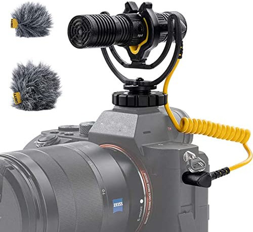 Deity Microfoni V-Mic D4 DUO Dual-Capsule Micro Camera-Mount Shotgun Microphone, Dual cardioide, Plug and Play, con Rycote Lyre Shockmount per DSLR, videocamere, smartphone