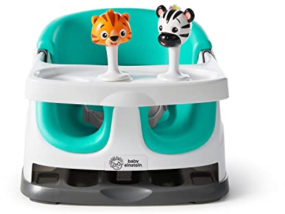 Baby Einstein Alzador de Asiento y Silla de Actividades, Dine y Discover, trona evolutiva, 2 sonajeros y bandeja extraíble, bebés y niños a partir de 6 meses, 3 Unidad (Paquete de 1)