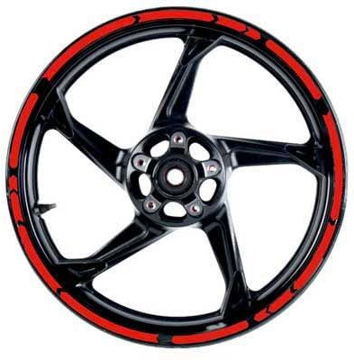 Retroreflektierendes Felgenband Entwickelt für Motorradmarke und modell Ducati Korse für bessere Sichtbarkeit auf der Straße Ihres Motorrads (rot)