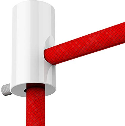 ZOHAR 1 Stück Deckenbefestigung Aufputz-Kabelhalter Wand- und Deckenpins Kabelaufhängung Kabelbefestigung Affenschaukel Kabelhänger mit Schrauben & Dübeln für Textilkabel Lampe DIY Weiß