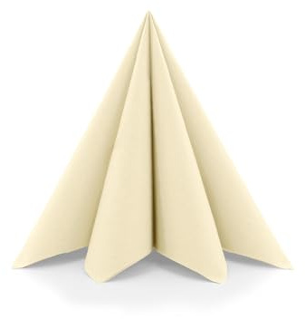 Sovie HORECA XL Serviette in CREME aus Linclass Airlaid, 48 x 48cm, 1/4 Falz, 50 Stück – Hochwertige Stoffoptik, reißfest & saugfähig, ideal für Gastronomie & Events