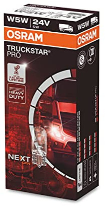OSRAM TRUCKSTAR PRO W5W, ampoule de phare halogène, 2845TSP, lampe de camion 24V, étui (10 lampes)