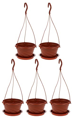 Happyyami Hanging Plant Pots Set Small Ceramic Wall Mounted Flower Planters with Trays and Hooks for Home Office Dormitory Decoration