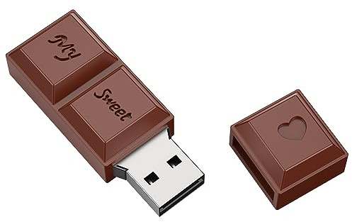 Uflatek Memoria USB 3.0 de 128 GB Chocolate Diseño U Disco Portátil Pendrive Marrón Memory Stick Almacenamiento para Regalo