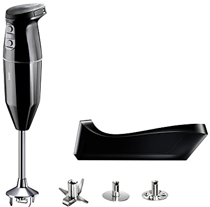 bamix stavmixer set cordless sladdlös, inkl. laddningsstation, multifunktionskniv, visp, vispskiva av rostfritt stål, 250 watt, 2 hastigheter, Made in Switzerland, svart