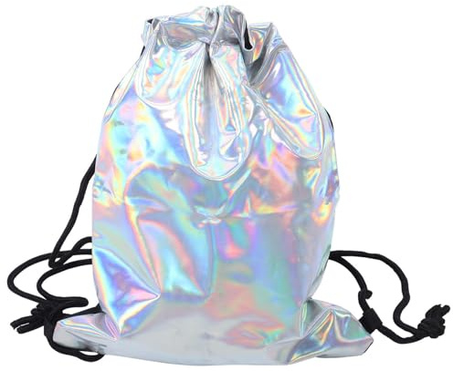 TENDYCOCO Hologramm Rucksack, | Metallic Turnbeutel mit Kordelzug für Sport und Freizeit