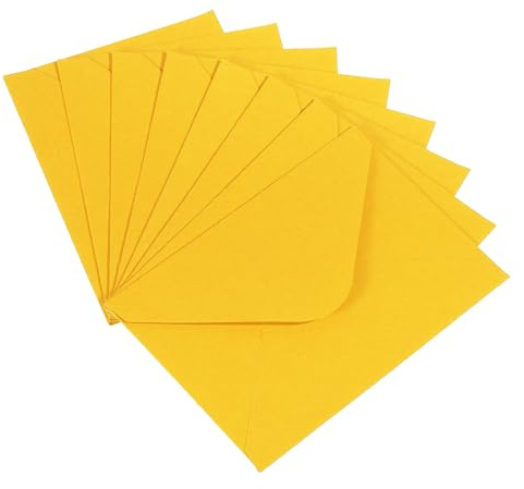PATIKIL 100 Paket Mini Briefumschläge Mini Geschenkkarte Business für Begrüßung Gelb