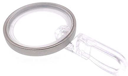 DécoProfi 10x Gardinenringe Vorhangringe mit Haken matt Silber Ø 24mm I Ringe für Gardinenstangen Ø 16mm I Geeignet für Vorhang-Gardinenstange