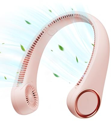 Gaiatop Portable Neck Fan, 360° Cooling, 72 Air Outlet, Lightweight Hands Free 3 Speeds 4000mAh USB Rechargeable Mini Personal Bladeless Fans, Wearable Birthday Gift for Men Women Pink | Battery Powered Personal Wearable Fan Quiet, Summer Outdoor Travel Essentials, Birthday Gifts for Women Teen Girls, Pink