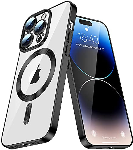 COTDINFOR Hülle für Huawei P30 Pro Kompatibel mit MagSafe Kabellosem Laden Militärnorm Sturzschutz Case Kratzfeste Rückseite Magnet Stoßfest Handyhülle für Huawei P30 Pro Schwarz YXIN.