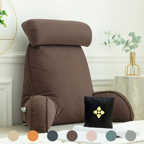 CCTSA Lesekissen für Bett und Sofa | Rückenkissen mit Armlehnen | Bett Rückenlehne Lesekissen | Bettsitzkissen mit Armlehne Ideal als Rückenstütze Beim Lesen oder für Videospiele 75 x 40 x 58 cm