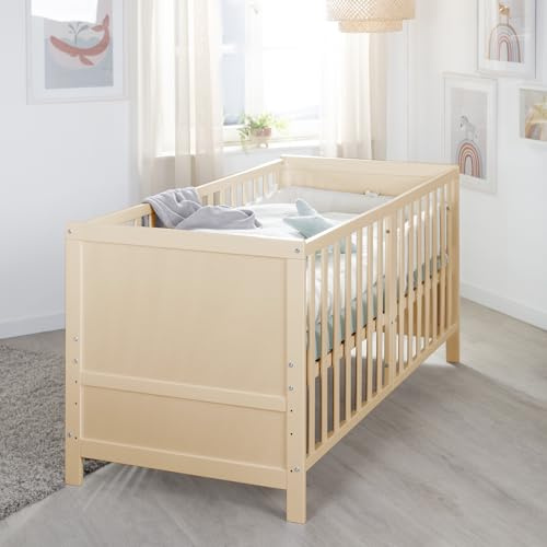 roba Lettino Trasformabile EASY SLEEP - 70 x 140 cm - Elementi Convertibili Inclusi - Montaggio Rapido - Resistente e Moderno - 3 Altezze - Legno Naturale