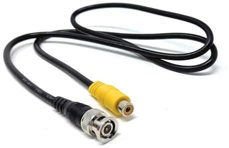 DRUT BNC Male to RCA Female Coaxial Cable Connector, 1m, HD Video | Durable, reliable connectors. No drivers needed, plug & play. Great for CCTV cameras, DVRs, and coaxial video monitoring...