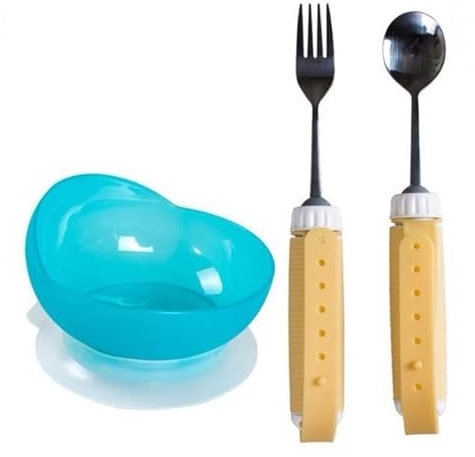 Juego De Tenedor De Cuchara De Acero Inoxidable, Utensilio For Personas Mayores Con Artritis, Paciente Discapacitado, Ayuda For Comer De Fácil Agarre, Tenedor De Cuchara, Utensilios De Comedor Adaptab
