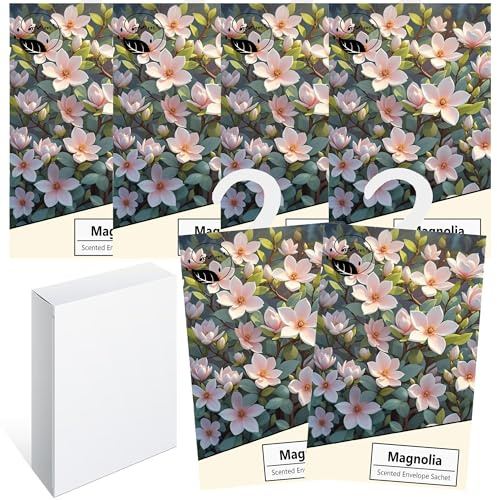6 st tvättdoft, skåp, doftpåsar, garderob, doftfräschare, skåpdoft, fräsch, doftpåse, garderob, doft, hängande påse, skåpdeodorant naturlig lukt påse (6 magnolia)