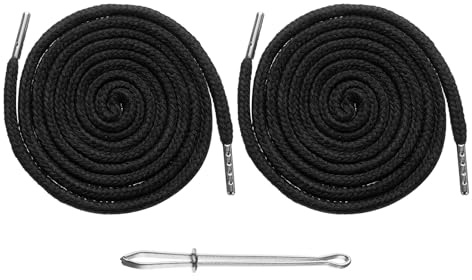 QUARKZMAN 2 Stück Kordelzüge 130 cm Ersatz-Kordelzug Kapuzenband Schwarz | Nähwerkzeug, Mit Einfädler, Für Hoodie Sweatpants Jacken Hosen Hüte Mäntel Taschen