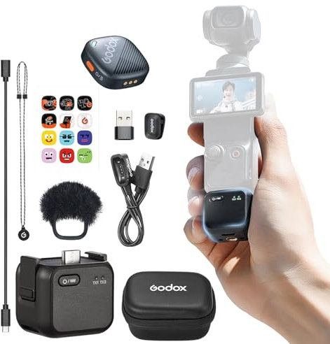 GODOX Cube-OP3 Wireless Lavalier Microphone for DJI Osmo Pocket 3,Noise Cancellation, 10H Battery Life,Mini Wireless Mic for Camera/iPhone/Android, Vlog,Live Streaming