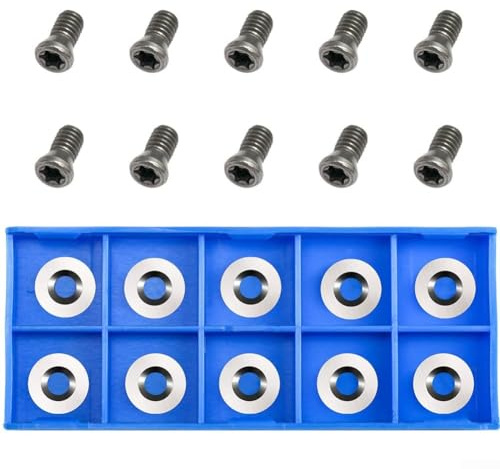 10 Stück runde Hartmetall-Einsätze, runde Wendeschneidplatten, Durchmesser 12 mm, für Ci3 Finishing Hohldrehmaschine, Holzbearbeitung Drehwerkzeug