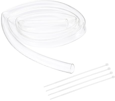 sourcing map Tube d'eau flexible en PVC transparent, 25 mm x 30 mm de long, tuyau d'eau en vinyle transparent avec attaches à glissière pour aquaponie, tuyau d'air, irrigation